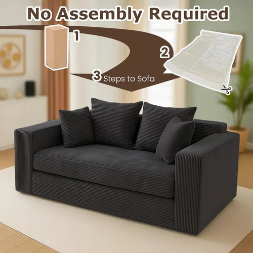 Multifunctional Sofa Bed — 3-in-1 Compact Sofa and Sleeper, 53 Inches